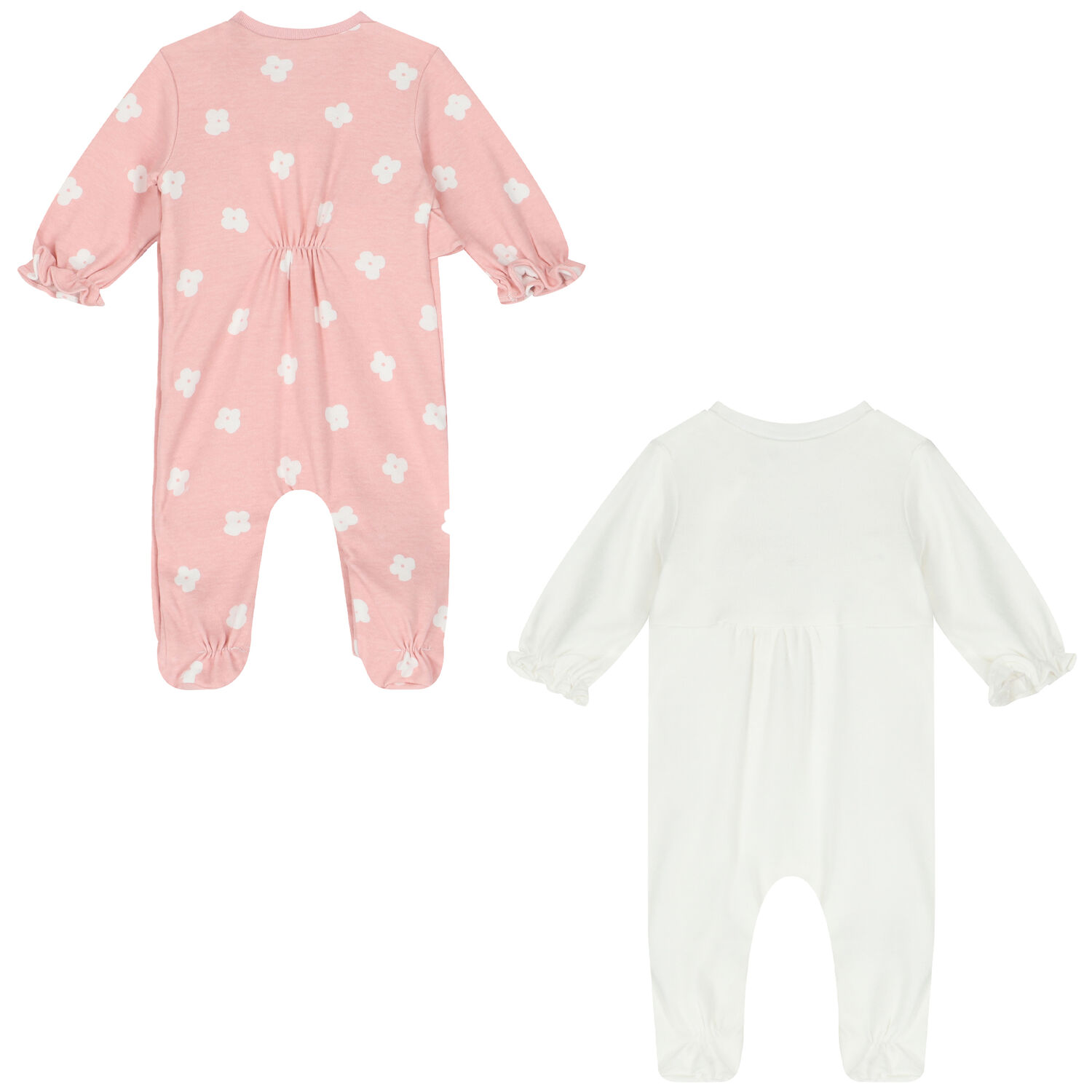 Baby Girls Pink & White Babygrows ( 2-Pack ), 2, hi-res